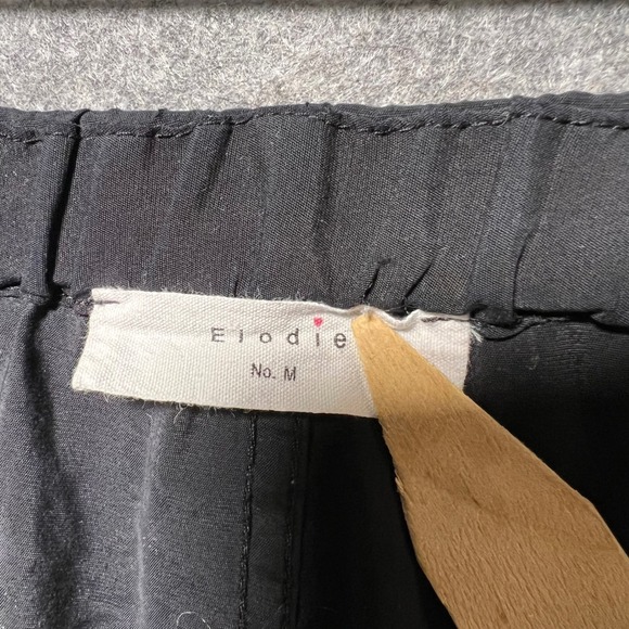 Elodie Black Jogger Pants Elastic Waist Zipper Drawstring Pockets Size M - Picture 7 of 9